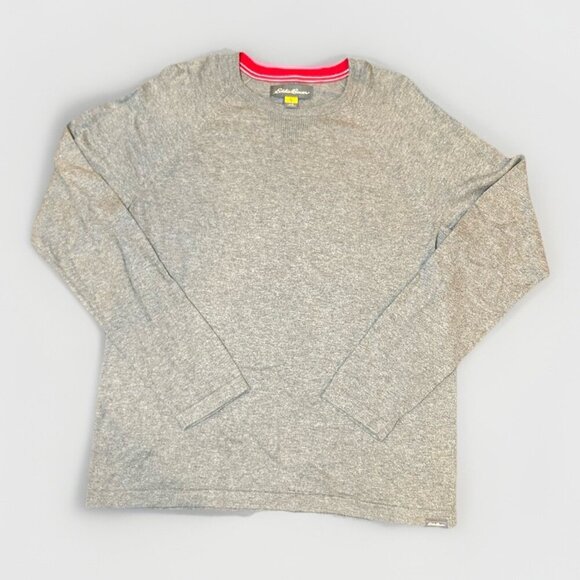 Eddie Bauer Cashmere Blend Sweater Men's Size Large Grey Lightweight Casual Soft - Picture 1 of 8